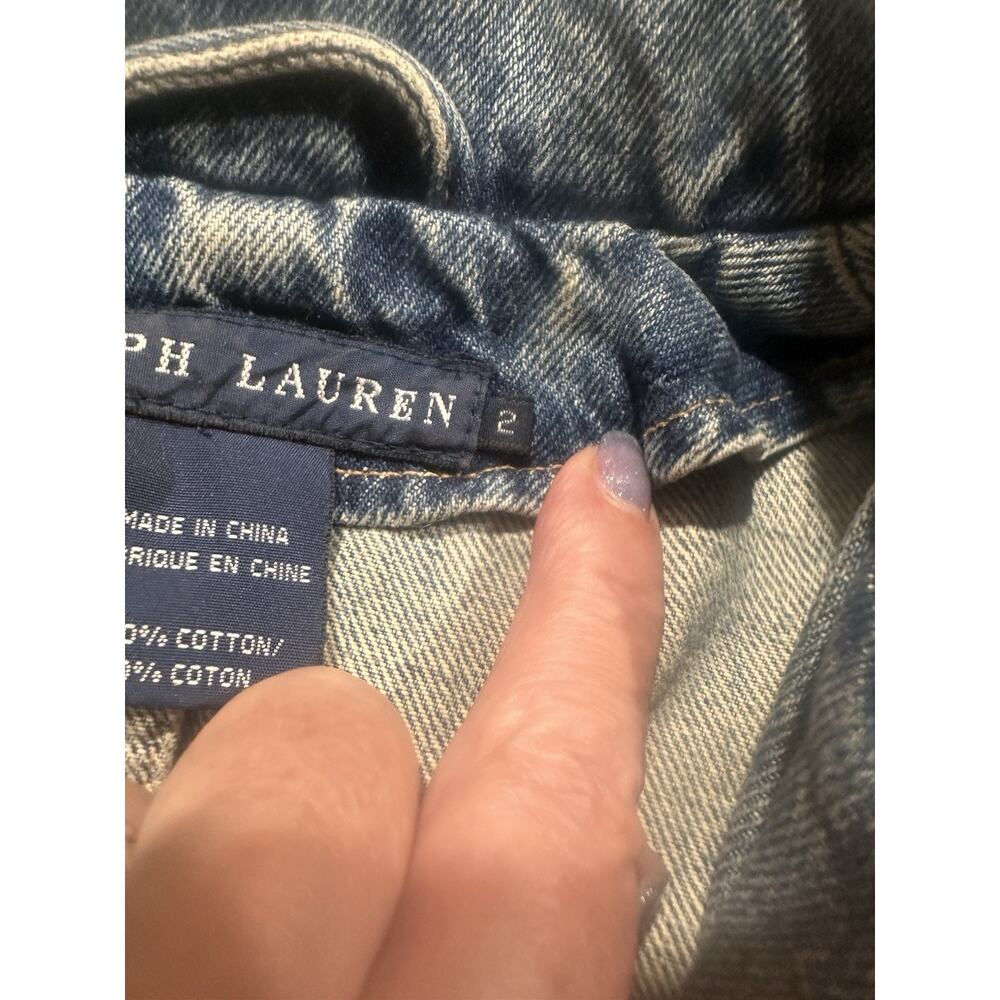 Vintage Ralph Lauren Y2K Blue Label Denim Jacket 2 Corset Fit neck piece - Picture 10 of 14